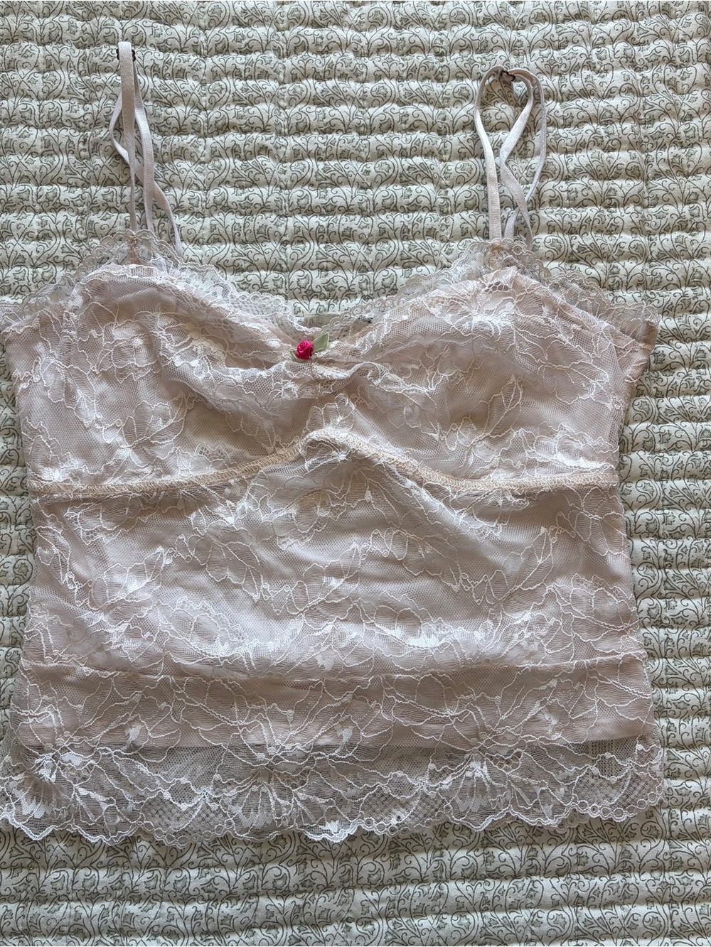 Free people Sheer Lace Cami Top in Light Blush